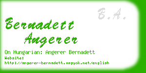 bernadett angerer business card